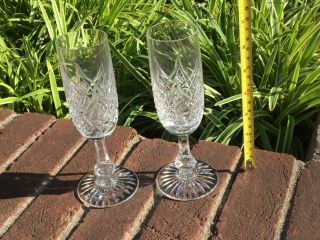Vintage Signed Baccarat Cut Crystal Set of 2 Champagne Flutes Glasses Stemware 7