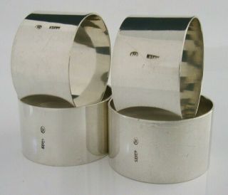 Quality Set Of Four Solid Silver Napkin Rings 93g