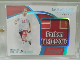 Christian Eriksen 2018 - 19 Panini Immaculate Game Day Swatches Game Worn 1/1 Rare