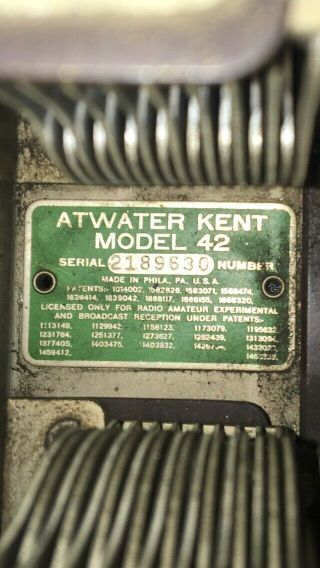 Vintage Atwater Kent Radio Receiver Model 42 and Radio Speaker Model E 7
