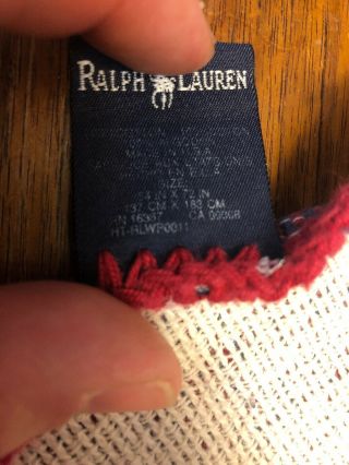 Vintage Ralph Lauren American Flag USA Blanket,  Made in USA 54”x72” 6