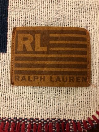 Vintage Ralph Lauren American Flag USA Blanket,  Made in USA 54”x72” 7