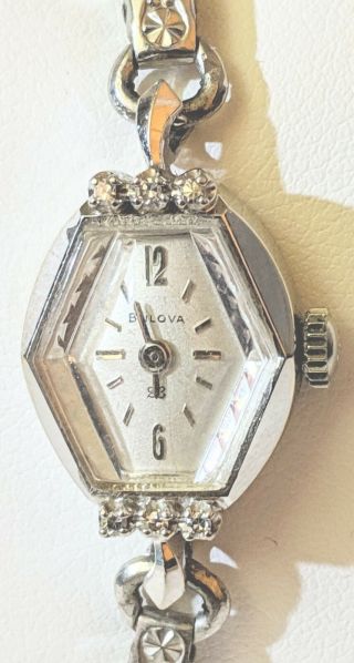 Bulova Vintage Ladies 14k Gold Diamond Watch