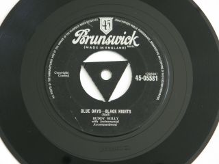 Buddy Holly Blue Days Black Nights / Love Me Brunswick 7 " Vinyl Rare Single