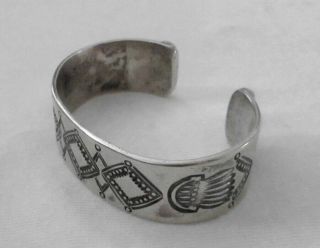 Vintage Us Silver Bracelet U.  S.  Navajo 1