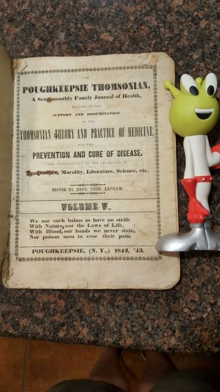 Quack Medical 1842 - 43 Poughkeepsie Thomsonian Dr.  Samuel Thomson Institute