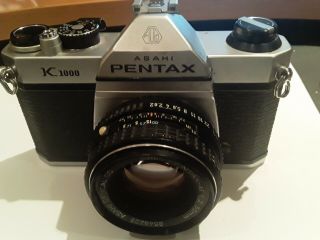 Vintage Pentax Asahi K1000,  Film Camera,  Smc 1:2 50mm Lens & Cap