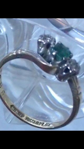 18ct Gold & Platinum Emerald & Diamond Ring 1935 - 40 Totally.