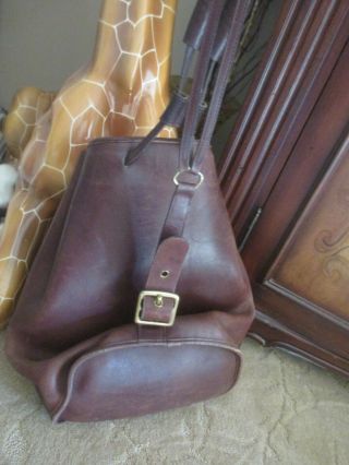 Vintage Coach Brown Leather Sling Bucket Bag,  Lqqk