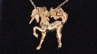 Franklin Gold Unicorn Necklace Unicorn Of Love Boxed Vgc