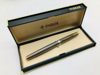 G875 Parker Sterling Cap & Barrel Fountain Pen Vintage Rare