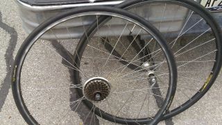 Vintage Wolber Alpine T - 410 Wheel Set With Shimano 105 Road Hubs