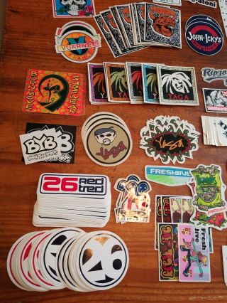 Huge 370 Vtg Old School 90s,  Skate Decal Stickers Yaga 26 Red Fresh Jive,  RARE 2