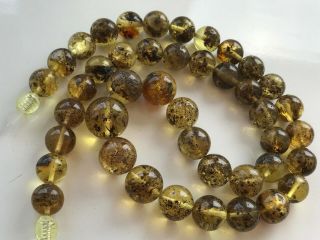 Natural Vintage Amber Beads Antique Baltic Old Necklace 33.  26 Gr