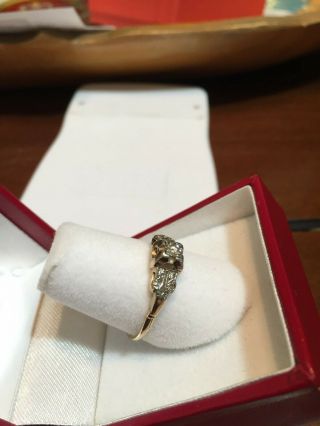 Vintage 14k Solid Yellow Gold Diamond Ring Size 8 2