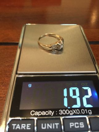 Vintage 14k Solid Yellow Gold Diamond Ring Size 8 8
