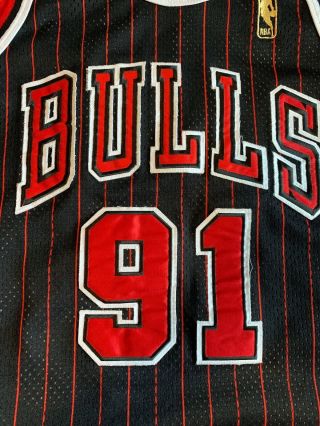 Vintage Dennis Rodman Chicago Bulls Champion Jersey gold logo 50th sewn sz 48 2