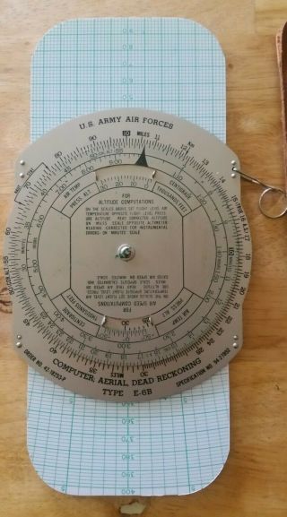 Vintage US Army Air Force Aerial Dead Reckoning Computer Aerial Type E6 - B 2