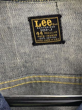 60s Vintage Lee 101 - J Riders Sanforized Denim Jean Jacket MEN 44R Union Made USA 4