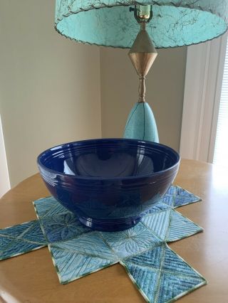 Vintage Fiesta Footed Salad Bowl - Cobalt Blue