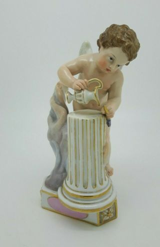 Antique Meissen Porcelain Figure Cupid Motto F14 Acier Putto Plesse Et Soulage 10