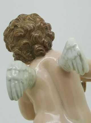 Antique Meissen Porcelain Figure Cupid Motto F14 Acier Putto Plesse Et Soulage 11