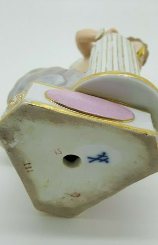 Antique Meissen Porcelain Figure Cupid Motto F14 Acier Putto Plesse Et Soulage 8