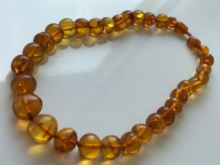 RARE Natural Vintage Amber Beads Antique Baltic Old Necklace 32.  72 gr 2
