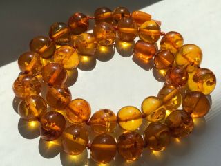 RARE Natural Vintage Amber Beads Antique Baltic Old Necklace 32.  72 gr 5