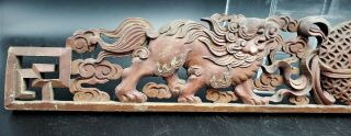 2 ANTIQUE/VINTAGE CHINESE WOOD CARVED PANEL 3