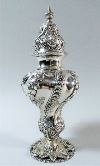Heavy Rare Victorian George Fox Solid Silver Sugar Caster - Shaker