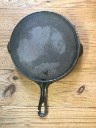 Vintage No.  8 O.  P.  And Co.  Cast Iron Skillet With Heat Ring