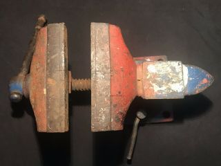 Vise Vintage Scout 4” Wide Jaws Bench Vise,  Made In Usa