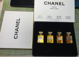 Chanel Parfum No 5 No 19 Coco No 22 Set 3.  5 Ml X 4 Vintage Very Rare