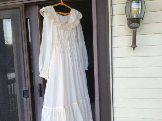 Vintage Gunne Sax Dress Ivory Wedding Hippie Hobo Prairie Jessica Size 11