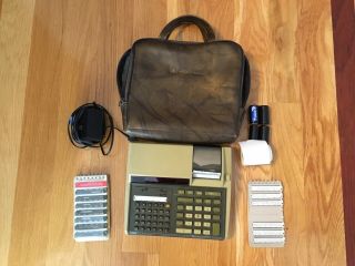 Vintage Hewlett Packard 97 Calculator With Case,  Ac Adaptor,
