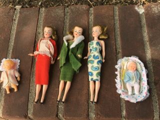 3 Vintage Barbie Doll Clones Made In Hong Kong,  2 Baby Dolls