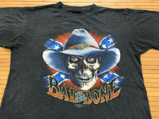Medium - Vtg 1988 Truckers Only 3d Emblem Bad To The Bone T - Shirt Usa