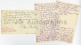 Nelson Olmsted - Radio Series Host - Vintage 1970s Hand - Writing Analysis Study