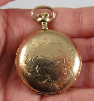 Vintage Gold Filled RARE Marlboro Pocket Watch RUNS Engraved Winding 4