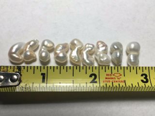 Vintage Mississippi River Pearls White TWINS - FIND RARE 9 Pearls 4