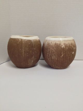 Vintage Trader Vic ' s Ceramic Coconut Mugs 60 ' s/70 ' s Set Of 6 6