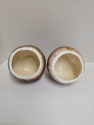 Vintage Trader Vic ' s Ceramic Coconut Mugs 60 ' s/70 ' s Set Of 6 7