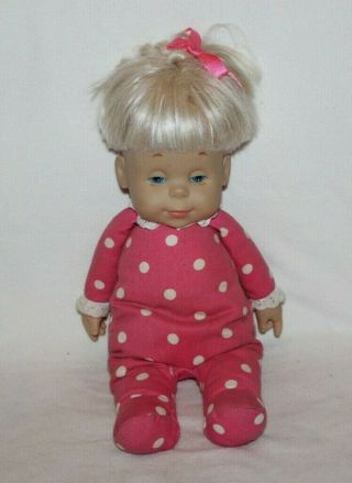 1964 Mattel Talking Drowsy Doll Vintage Talks 15 " Pink Polka Dots Htf