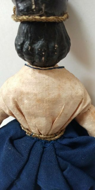 Antique Paper Mache Milliners Model Doll w/ Wooden Blue Banded Arms & Legs 4