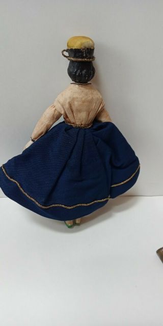 Antique Paper Mache Milliners Model Doll w/ Wooden Blue Banded Arms & Legs 7