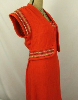 Vintage Young Edwardian by Arpeja Dress & Jacket Orange Halter Maxi Crop Blazer 6