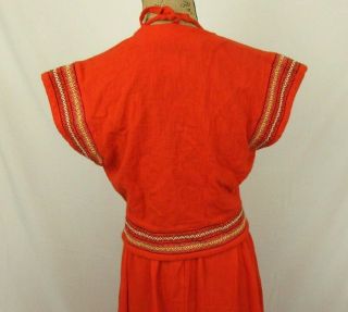 Vintage Young Edwardian by Arpeja Dress & Jacket Orange Halter Maxi Crop Blazer 7
