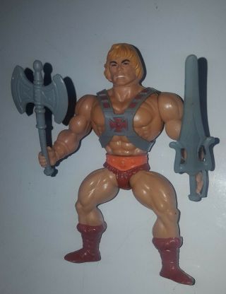 Motu 1981 Vintage He - Man With Shield And Sword He Man