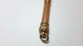 vintage Rose GOLD FILLED Mechanical Pencil WATCH FOB Necklace Pendant 2